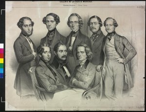 Groep beroemde pianisten