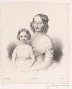 Portret van Catharina Petronella Maria Cochius met haar dochter door Antoine Maurin