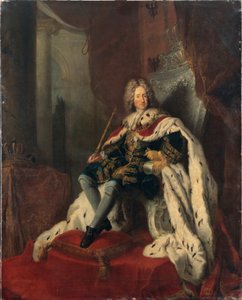 Koning Frederik I op de zilveren troon, ca. 1712 door Antoine Pesne