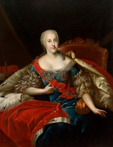 Portret van Johanna-Elizabeth, keurvorstin van Anhalt-Zerbst door Antoine Pesne
