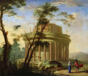 Landschap met een Oud Tempel