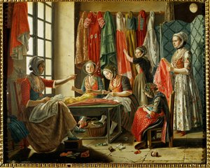 Naaiatelier in Arles ... (olieverf op doek)