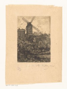 Gezicht op de Moulin de la Galette in Montmartre
