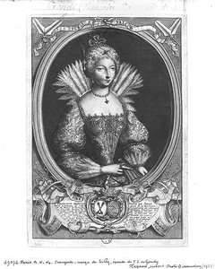 Francoise-Marguerite de Silly (1584-1626) gegraveerd door Claude Duflos (1665-1727) door Antoine after Pezey