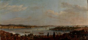 Panoramisch uitzicht op Istanbul, tweede helft van de 18e eeuw