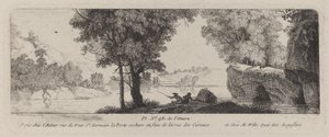 Rivierlandschap met een visser