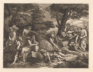 Romulus en Remus door herders gevonden door Antoinette Bouzonnet