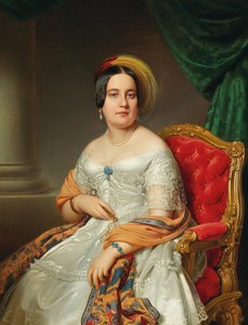 Portret van Louise von Wertheimstein 1813-1890, née Biedermann, 1845 door Anton Einsle
