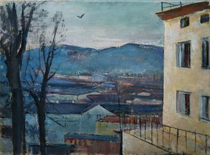 Salzburgse avondlandschap door Anton Faistauer