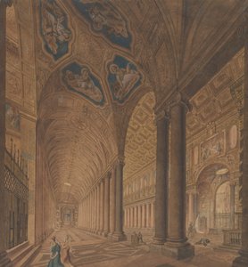 Interieur van de Basiliek van Santa Maria Maggiore, Rome door Anton Hallmann