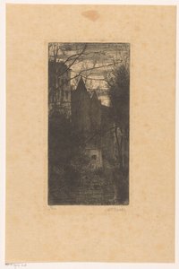 Kasteel van Pau in de schemering door Anton L. Koster (signed by artist)