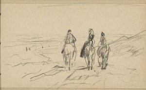 Drie ruiters in de duinen door Anton Mauve