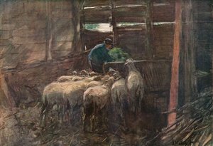 Interieur van een schuur door Anton Mauve