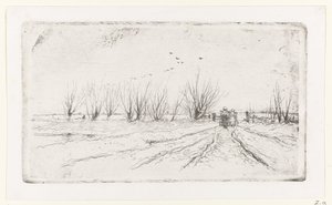 Winterlandschap met melkmeisjes