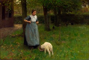 Vrouw uit Laren met lam
