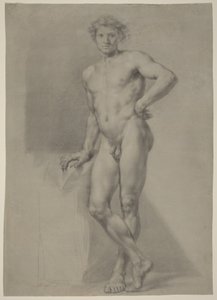 Studie van mannelijk naakt door Anton Raphael Mengs