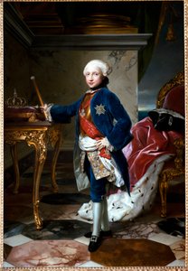 Portret van Ferdinand I van Bourbon of Ferdinand IV, Koning van Napels, op negenjarige leeftijd door Anton Raphael Mengs