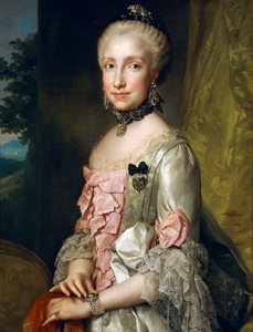 Portret van Maria Luisa van Bourbon ter gelegenheid van haar verloving door Anton Raphael Mengs