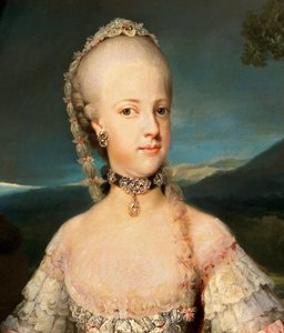 Portret van Mary Carolina van Oostenrijk (Mary Carolina, Maria Carolina) door Anton Raphael Mengs