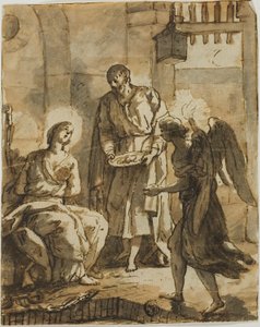 De heilige Petrus bezoekt de heilige Agatha in de gevangenis en geneest haar wonden door Anton Raphael Mengs