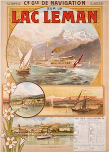 Poster voor Lac Leman (Meer van Genève), Zwitserland