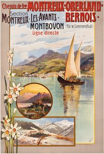 Poster die Montreux-Oberland-Bernois treinreizen adverteert