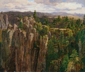 In het Elbsandsteengebergte door Anton Schiffer