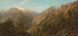 Uitzicht vanuit Thörl in het Moldadal met de Hochalpenspitzl