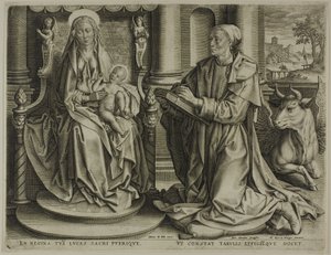 Sint Lucas schildert de maagd door Anton Wierix