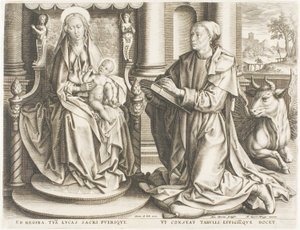 Sint Lucas schildert de maagd door Anton Wierix