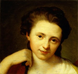 Portret van Angelica Kauffmann, buste lengte door Anton von Maron