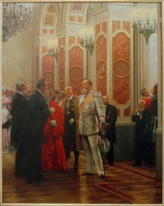 Friedrich III op hofbal / Werner door Anton Alexander von Werner