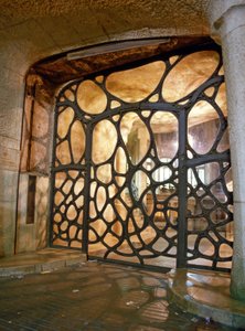 La Casa Mila, La Pedrera, Passeig de Gracia in Barcelona (Spanje). Architect Antoni Gaudi i Cornet (1852-1926)