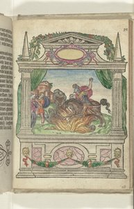 Toneel met de heldendaad van Marcus Curtius, 1578 door Antoni van Leest