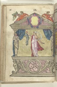 Toneel met personificatie van de Grootmoedigheid (Magnanimitas), 1578 door Antoni van Leest