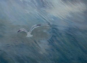 Meeuw vliegt weg, 2012