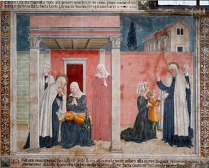 Het leven van St. Francesca Romana: De heilige wekt een ongedoopt kind op wiens moeder het per ongeluk in haar slaap had verstikt