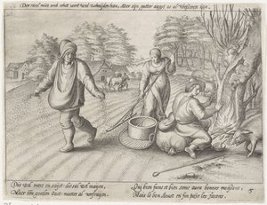 Zaaien op het land door Antonie Wierix (II) (possibly)