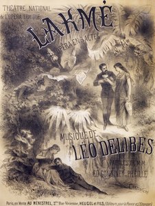 Poster voor Lakme, opera met libretto door Edmond Gondinet en Philippe Gille, muziek door Leo Delibes, Théâtre National de l