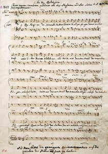 Handgeschreven muziekpartituur van Oratorium, door Antonio Salieri (1750-1825) door Antonio (after) Salieri