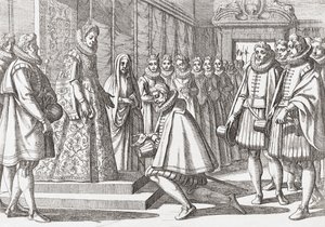 Filips III, koning van Spanje voor Margaretha van Oostenrijk door Antonio (after) Tempesta