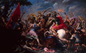 De Slag van de Amazonen door Antonio (circle of) Tempesta