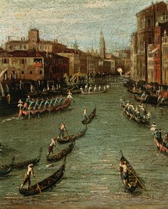 De historische regatta: gondels op het Canal Grande