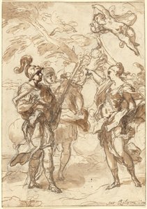 Venus als jageres verschijnt aan Aeneas en Achates door Antonio Balestra