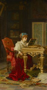 Een Muziekspelende Dame (Irene di Spilimbergo) door Antonio Barzaghi Cattaneo