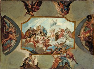Eerbetoon aan keurvorst Johann Wilhelm von der Pfalz – Ontwerp voor een plafondschildering voor kasteel Bensberg