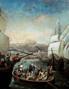 Vertrek van de drie karvelen van Christoffel Columbus