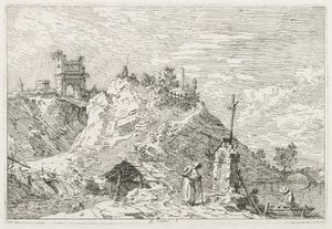 Bedevaartganger in Gebed door Antonio Canaletto