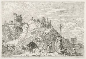 Gezichten: Een Pelgrim in Gebed, 1735-1746 door Giovanni Antonio Canal