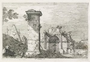 Uitzichten: Le Pilier isolé door Antonio Canaletto